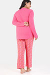 Zivame True Curv Floral Pop Woven Pyjama Set - Coral Paradise — thumbnail 4
